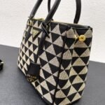[Super Vip 1:1] Prada Galleria Medium Symbole Embroidered Fabric Bag Black And Beige 28Cm 1Ba863 2Fkl F0Y30 V Ooo - Image 6