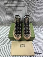 Gucci All Over Gg Logo High Top Sneaker Brown - Image 3