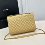 Saint Laurent Envelope Medium In Quilted Grain De Poudre Embossed Leather Bag Beige 24Cm 600185BOW912721 - Image 4