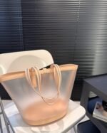 Saint Laurent Panier Medium In Vinyl And Vegetable Tanned Leather Brown 28 Cm 773697Fac0F2275 - Image 4