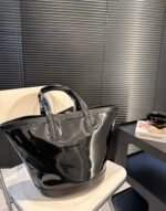 Saint Laurent Panier Medium In Vinyl And Shiny Leather Black 28Cm 773697Fac0X3055 - Image 7