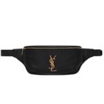 Saint Laurent Belt Bag Ysl Logo Appliquéd Leather Black 25Cm