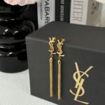 Saint Laurent Ysl Tassel Gold Earrings - Image 5