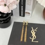 Saint Laurent Ysl Tassel Gold Earrings - Image 4