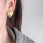 Saint Laurent Ysl Heart Earrings Gold - Image 8