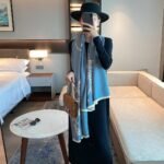 Hermes Cashmere Wool Scarf Wrap Shawl In Blue And Pink 180Cm - Image 3