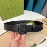Gucci Selleria Leather Belt Black 4Cm 368186 Bgh0V 1000 - Image 7