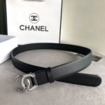 Chanel Pearl And Leather Silver Tone Metal Black 3Cm - Image 3