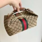 Gucci Vanity Medium Top Handle Bag Beige And Brown GG Canvas 27Cm ‎857799 FAFUF 9870 - Image 6