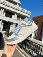 Prada District Leather Sneakers White Sliver 1E790M 3Lj6 F0J36 - Image 7