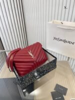 Saint Laurent Loulou Small Chain Bag In Quilted “Y” Leather Wine Red - Image 9