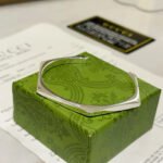 Gucci Trademark Sterling Silver Geometric Cuff Bracelet - Image 8