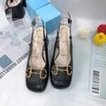 Gucci Women’S Mid Heel Slingback With Horsebit Black - Image 7