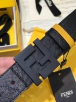 Fendi Reversible Black Leather Belt Yellow 40Mm - Image 3