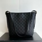 Gucci Gg Emblem Small Shoulder Bag In Black Gg Leather 26Cm 848881 Aafdv 1000 - Image 6