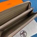 Hermes Evelyne Chevre Leather Zip Long Wallet Grey 19Cm - Image 7