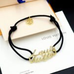 Louis Vuitton Lv Script Bracelet Black Gold M4437Z - Image 2