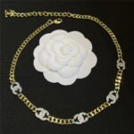 Chanel Choker Metals And Stone Grains Gold Silver And Transparent Ab6444 B06011 Nc835 - Image 2
