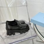 Prada Monolith Brushed Leather Loafers Black 2De129 B4L F0002 - Image 5
