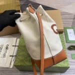 [Super Vip 1:1] Gucci Mini Shoulder Bag With Print Cotton Linen Canvas Brown 23Cm ‎777166 Facv3 8455 - Image 4