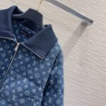 Louis Vuitton Monogram Blue Denim Bomber Jacket - Image 4