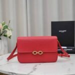 Saint Laurent Le Maillon Satchel In Smooth Leather Red - Image 9