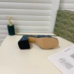 Gucci Women’S Slide Monogram Sandal With Horsebit Blue - Image 6