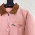 Miumiu Padded Denim Blouson Jacket Pink Gwb221 179Q F0028 S Ooo - Image 5