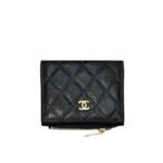 Chanel Folding Wallet Black 19Cm