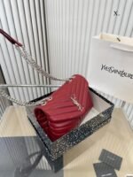 Saint Laurent Loulou Small Chain Bag In Quilted “Y” Leather Wine Red - Image 10