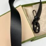 Gucci Selleria Leather Belt Black 4Cm 368186 Bgh0V 1000 - Image 2