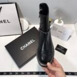 Chanel Ankle Boots With Side Zip Chain Black - Image 5