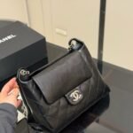 Chanel Hobo Bag Gold Tone Metal In Black 38Cm - Image 2