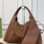 Gucci Softbit Maxi Suede Shoulder Bag Brown 42Cm - Image 5