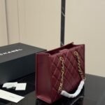 Chanel Small Shopping Bag Gold Tone Burgundy 31Cm AS4940 B17067 NY570 - Image 6