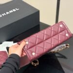 Chanel Small Shopping Bag Gold Tone Burgundy 31Cm AS4940 B17067 NY570 - Image 7