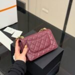 Chanel Wallet On Chain Gold Tone Metal Dark Burgundy 19Cm - Image 7