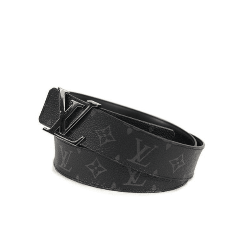 dne-8-12 Louis Vuitton Lv Initiales Reversible Belt Monogram Eclipse Silver Metal 4Cm - Image 1