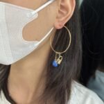 Louis Vuitton Pearl Gold Charm Hoop Earrings - Image 4
