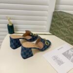 Gucci Women’S Slide Monogram Sandal With Horsebit Blue - Image 8