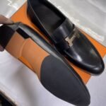 Hermes Paris Loafer Black With Gold Metal H242900Za03430 - Image 6