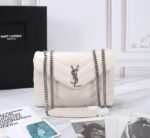 Saint Laurent Loulou Small Chain Bag In Matelassé Y Leather White Silver 23Cm 494699Dv7269207 - Image 9