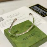Gucci Trademark Sterling Silver Geometric Cuff Bracelet - Image 7