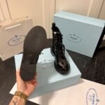 Prada Brushed Leather And Re Nylon Boots Black 1T782M 3Lf7 F0002 F B050 - Image 7