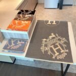 Hermes Cashmere Wool Scarf Wrap Shawl In Blue And Pink 180Cm - Image 6