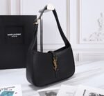 Saint Laurent Le 5 À 7 Hobo Bag In Smooth Leather Black Gold 23Cm 6572282R20W1000 - Image 7
