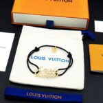 Louis Vuitton Lv Script Bracelet Black Gold M4437Z - Image 4