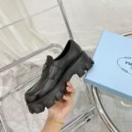 Prada Monolith Brushed Leather Loafers Black 2De129 B4L F0002 - Image 3