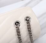 Saint Laurent Loulou Small Chain Bag In Matelassé Y Leather White Silver 23Cm 494699Dv7269207 - Image 8