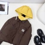 Miumiu Technical Ponge Down Hoodie Jacket Coffee Ml1315 1720 F045I S Ooo - Image 3